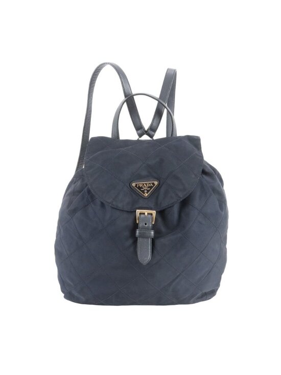 Prada Triangle Logo Tessuto Nylon Quilted Leather Backpack main image 8